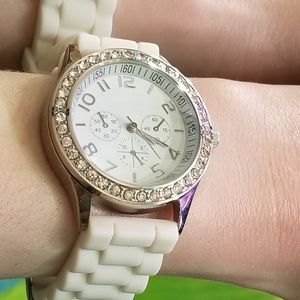 Soft-Touch Rhinestone Wristwatch